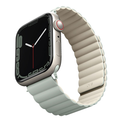 Ремешок UNIQ для Apple Watch 42/44/45/49 мм Revix reversible Magnetic (45MM-REVSAGBEG) Зеленый/Бежевый