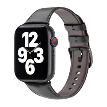 Кожаный ремешок для Apple Watch 42/44/45/49 мм WiWU (Wi-WB003) Black, черный