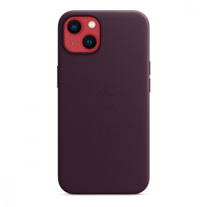 Чехол Leather Case MagSafe для Apple iPhone 13, кожа, «тёмная вишня»