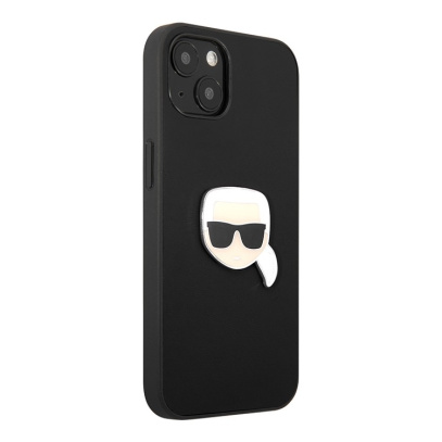 Чехол Karl Lagerfeld для iPhone 13 Karl's head Patch (metal) Hard (KLHCP13MPKMK) Черный