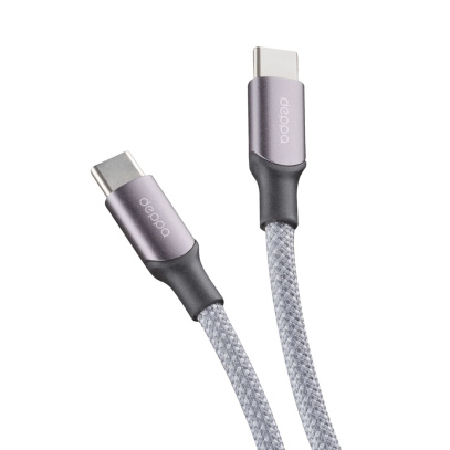 Дата-кабель Deppa Magneto, USB-C - USB-C, 100Вт, 1,5 м, магнитный, нейлон (72549) Серый