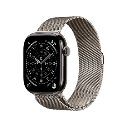 Apple Watch Series 11, 42 мм корпус из титана цвета «Natural», ремешок Milanese Loop цвета «Natural»