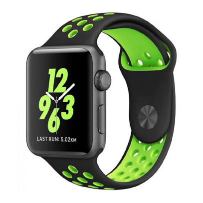 Ремешок Nike+ "Silicone Sport Band" Apple Watch 38/40 мм Черно-зеленый