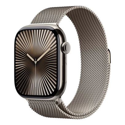 Apple Watch Series 10, 46 мм корпус из титана цвета «Natural», ремешок Milanese Loop цвета «Natural» Apple Watch Series 10, 46 мм корпус из титана цвета «Natural», ремешок Milanese Loop цвета «Natural»