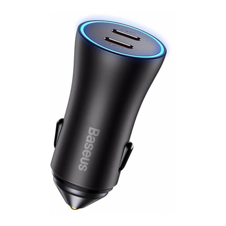 Автомобильное зарядное устройство Baseus Golden Contactor Pro Dual Fast Charger Car Charger C+C 40 Вт (CGJP000013) Dark Gray