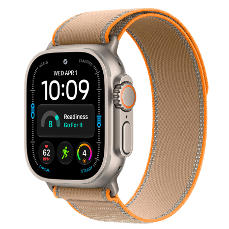Apple Watch Ultra 4, 49 мм корпус из титана цвета «Natural», ремешок Trail Loop цвета «Sand» размера M/L