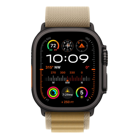 Apple Watch Ultra 2 (2024), 49 мм корпус из титана цвета «Black», ремешок Alpine Loop размера L цвета «Tan» Apple Watch Ultra 2 (2024), 49 мм корпус из титана цвета «Black», ремешок Alpine Loop размера L цвета «Tan»