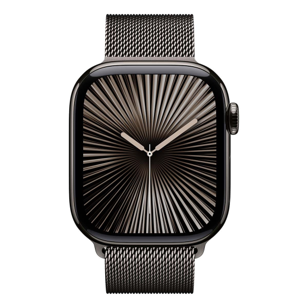 Apple Watch Series 10, 42 мм корпус из титана цвета «Slate», ремешок Milanese Loop цвета «Slate» Apple Watch Series 10, 42 мм корпус из титана цвета «Slate», ремешок Milanese Loop цвета «Slate»