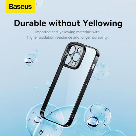 Чехол Baseus для iPhone 14 Pro Max Glitter PC case +Tempered glass (ARMC021101) Черный