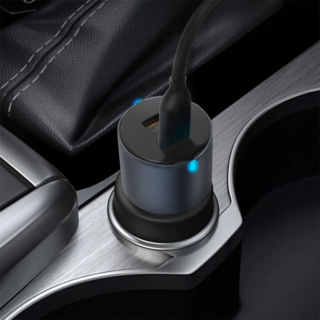 АЗУ Deppa 2xUSB-C, PD, 60W (11223) Металл, серый