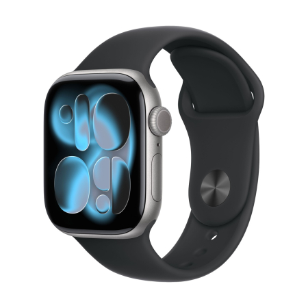 Apple Watch Series 11, 42 мм корпус из алюминия цвета «Space Gray», ремешок Sport Band размера S/M цвета «Black» Apple Watch Series 11, 42 мм корпус из алюминия цвета «Space Gray», ремешок Sport Band размера S/M цвета «Black»