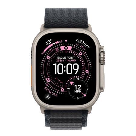 Apple Watch Ultra 3 (2025), 49 мм корпус из титана цвета «Natural», ремешок Alpine Loop размера S цвета «Black»