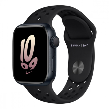 Apple Watch Nike Series 8, 41 мм корпус из алюминия цвета «Midnight», ремешок Nike Sport Band размера M/L цвета «Black/Black»
