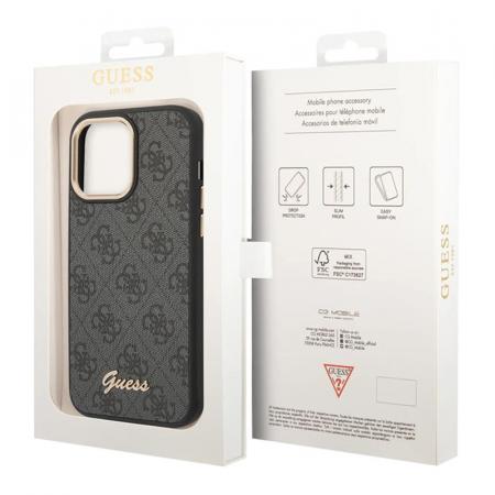 Чехол Guess для iPhone 14 Pro Max PU 4G Script metal logo Hard (GUHCP14XHG4SHK) Черный