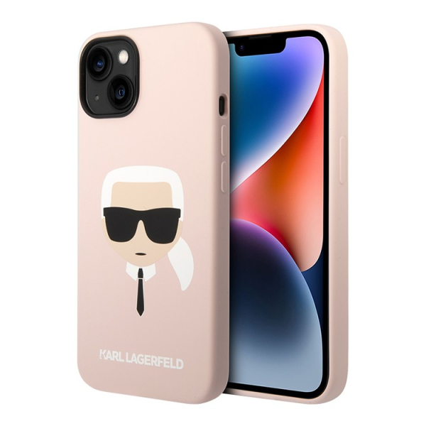 Чехол Karl Lagerfeld для iPhone 14 Plus с MagSafe Liquid silicone Karl's head Hard (KLHMP14MSLKHLP) Розовый