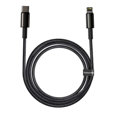 Кабель Baseus Type-C to iP Tungsten Gold Fast Charging Data Cable, 20W, 2 м (CATLWJ-A01) Черный