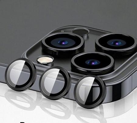 Защитное стекло для камеры iPhone 14 Pro/14 Pro Max SUPGLASS Anti Glare Camera lens glass (XC-31) Прозрачное с чёрной рамкой