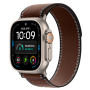 Apple Watch Ultra 4, 49 мм корпус из титана цвета «Natural», ремешок Trail Loop цвета «Dark Umber» размера M/L