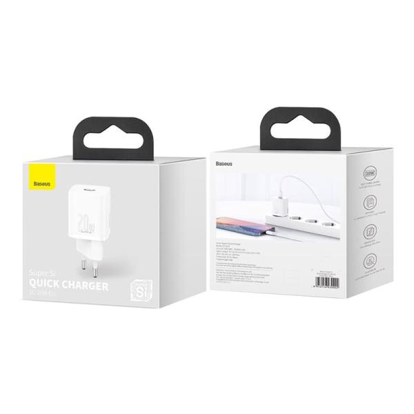 Зарядное устройство USB Type-C Baseus Super Si Quick Charger 1C 20Вт EU (CCSUP-B02) Белый