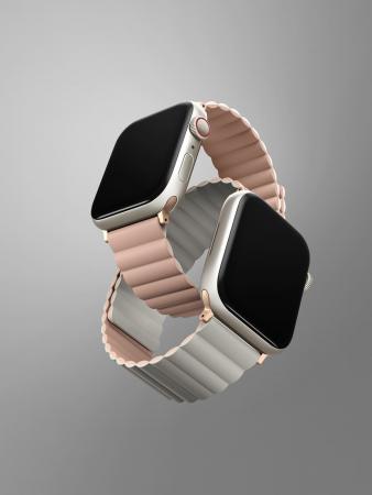Ремешок UNIQ для Apple Watch 42/44/45/49 мм Revix reversible Magnetic (45MM-REVPNKBEG) Розовый/Бежевый