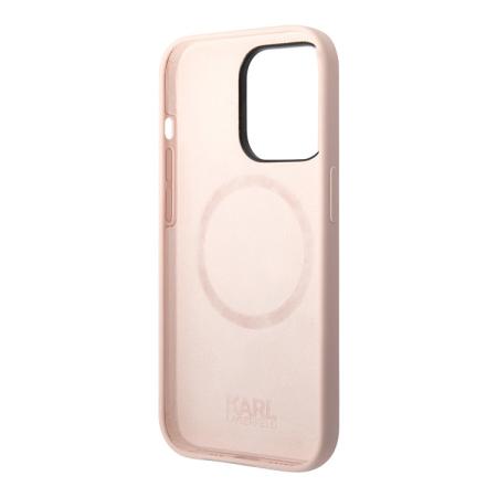 Чехол Karl Lagerfeld для iPhone 14 Pro с MagSafe Liquid silicone Karl's head Hard (KLHMP14LSLKHLP) Розовый