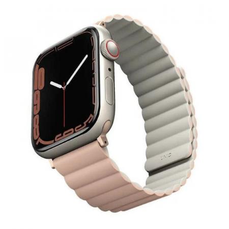 Ремешок UNIQ для Apple Watch 42/44/45/49 мм Revix reversible Magnetic (45MM-REVPNKBEG) Розовый/Бежевый