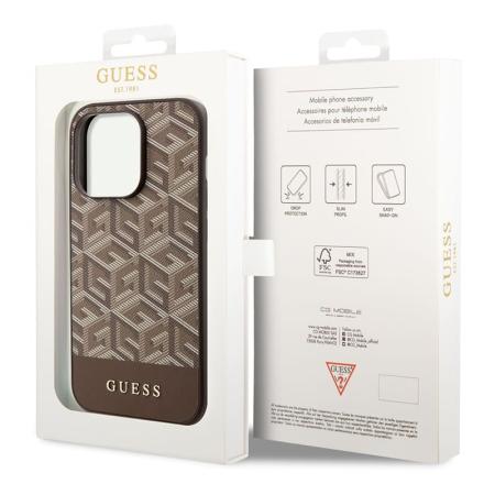 Чехол Guess для iPhone 14 Pro Max с Magsafe CG Mobile GCUBE Stripes (GUHMP14XHGCFSEW) Коричневый