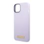 Чехол Guess для iPhone 14 с Magsafe CG Mobile Liquid silicone Plate metal logo Hard (GUHMP14SSBPLU) Сиреневый