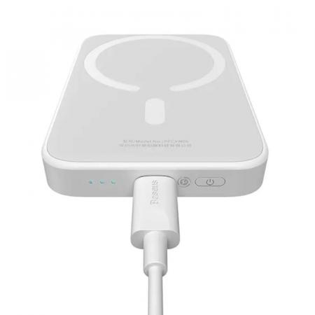 Внешний аккумулятор Baseus 10000mAh Magnetic Wireless Charging Power Bank 20W (PPCXM10) Белый