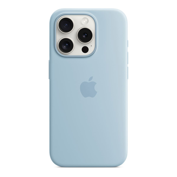 Чехол Silicone Case для Apple iPhone 15 Pro с MagSafe Light Blue, нежно голубой