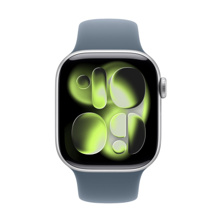 Apple Watch Series 11, 46 мм корпус из алюминия цвета «Silver», ремешок Sport Band размера S/M цвета «Anchor Blue» Apple Watch Series 11, 46 мм корпус из алюминия цвета «Silver», ремешок Sport Band размера S/M цвета «Anchor Blue»