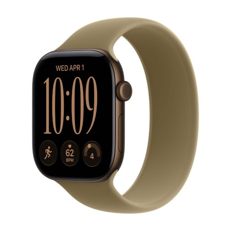 Apple Watch Series 12, 46 мм корпус из алюминия цвета «Dark Bronze», ремешок Sport Band размера S/M цвета «Olive»