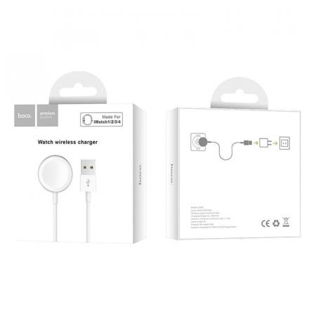 USB кабель для беспроводной зарядки hoco. Watch wireless charger для Apple Watch (CW16) White, белый