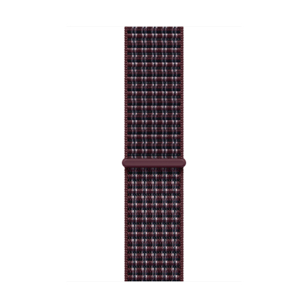 Apple Watch Series 12, 46 мм корпус из алюминия цвета «Black», ремешок Sport Loop цвета «Burgundy Plaid»
