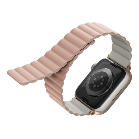 Ремешок UNIQ для Apple Watch 49/45/44/42мм Revix reversible Magnetic (45MM-REVPNKBEG) Розовый/Бежевый
