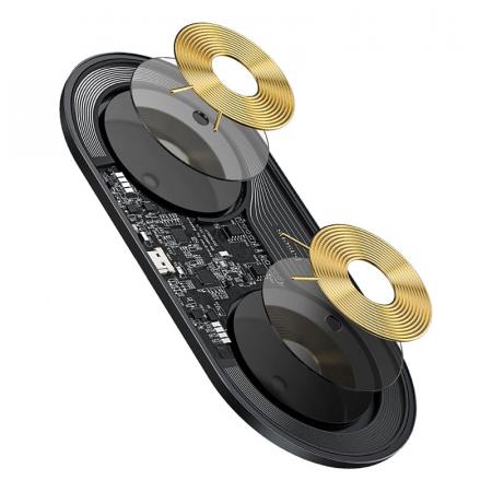 Беспроводное зарядное устройство Baseus 2в1 Simple Wireless Charger (BS-W508 WXJK-CA02) Black, черный