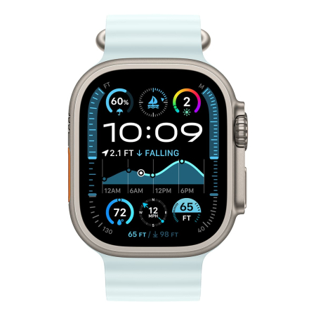 Apple Watch Ultra 2 (2024), 49 мм корпус из титана цвета «Natural», ремешок Ocean Band цвета «Ice Blue» Apple Watch Ultra 2 (2024), 49 мм корпус из титана цвета «Natural», ремешок Ocean Band цвета «Ice Blue»