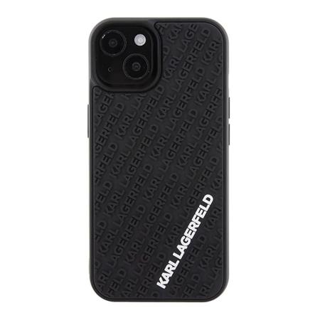 Чехол Karl Lagerfeld для iPhone 15 3D Rubber Multi Logo Hard (KLHCP15S3DMKRLK) Черный
