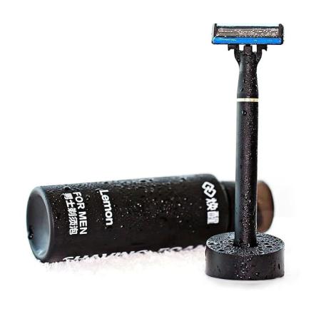 Набор для бритья Xiaomi пена, подставка, бритвенный станок Lemon H300-6 Черный