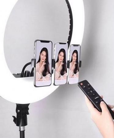 Кольцевая лампа 53 см с пультом д/у, тремя держателями телефона (RL-21)