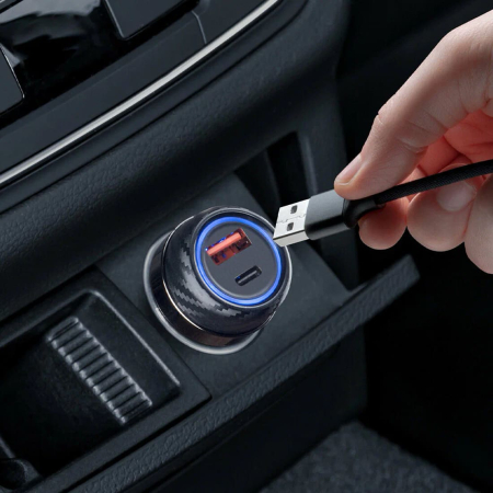 АЗУ Deppa USB A + USB-C, PD, QC 3.0, 52W (11213) Металл, графит