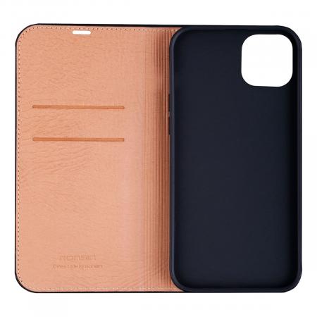 Чехол-книжка Ronsin для iPhone 14 Pro premium case c визитницей Черный