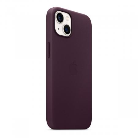 Чехол Leather Case MagSafe для Apple iPhone 13, кожа, «тёмная вишня»