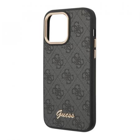 Чехол Guess для iPhone 14 Pro Max PU 4G Script metal logo Hard (GUHCP14XHG4SHK) Черный