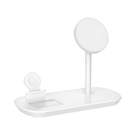 Беспроводная зарядная станция Deppa 3в1 MagSafe iPhone, Apple Watch, Airpods (23155) White, белый