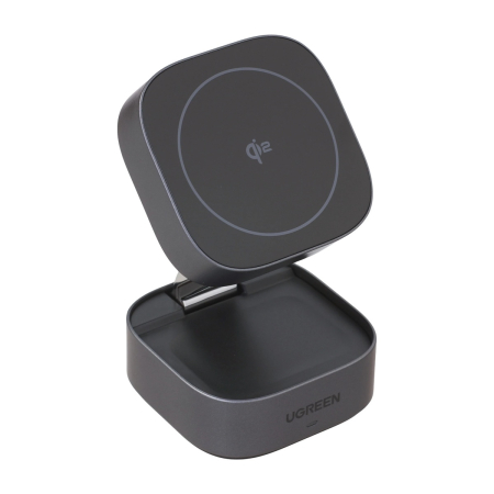 Беспроводное зарядное устройство UGREEN W702 15WQi2 2в1 Magnetic Wireless Charger (35316) Серый