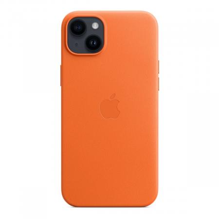 Чехол Leather Case MagSafe для Apple iPhone 14 Plus «Orange»