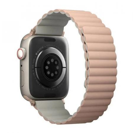 Ремешок UNIQ для Apple Watch 42/44/45/49 мм Revix reversible Magnetic (45MM-REVPNKBEG) Розовый/Бежевый