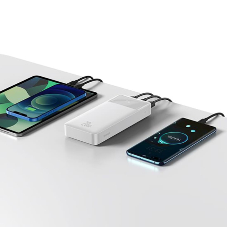 Внешний аккумулятор Baseus 20000mAh Bipow Digital Display Power Bank 20Вт Белый