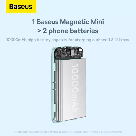 Внешний аккумулятор Baseus 10000mAh Magnetic Wireless Charging Power Bank 20W (PPCXM10) Голубой